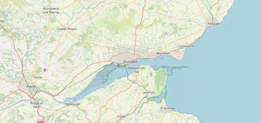 Map of the Dundee area